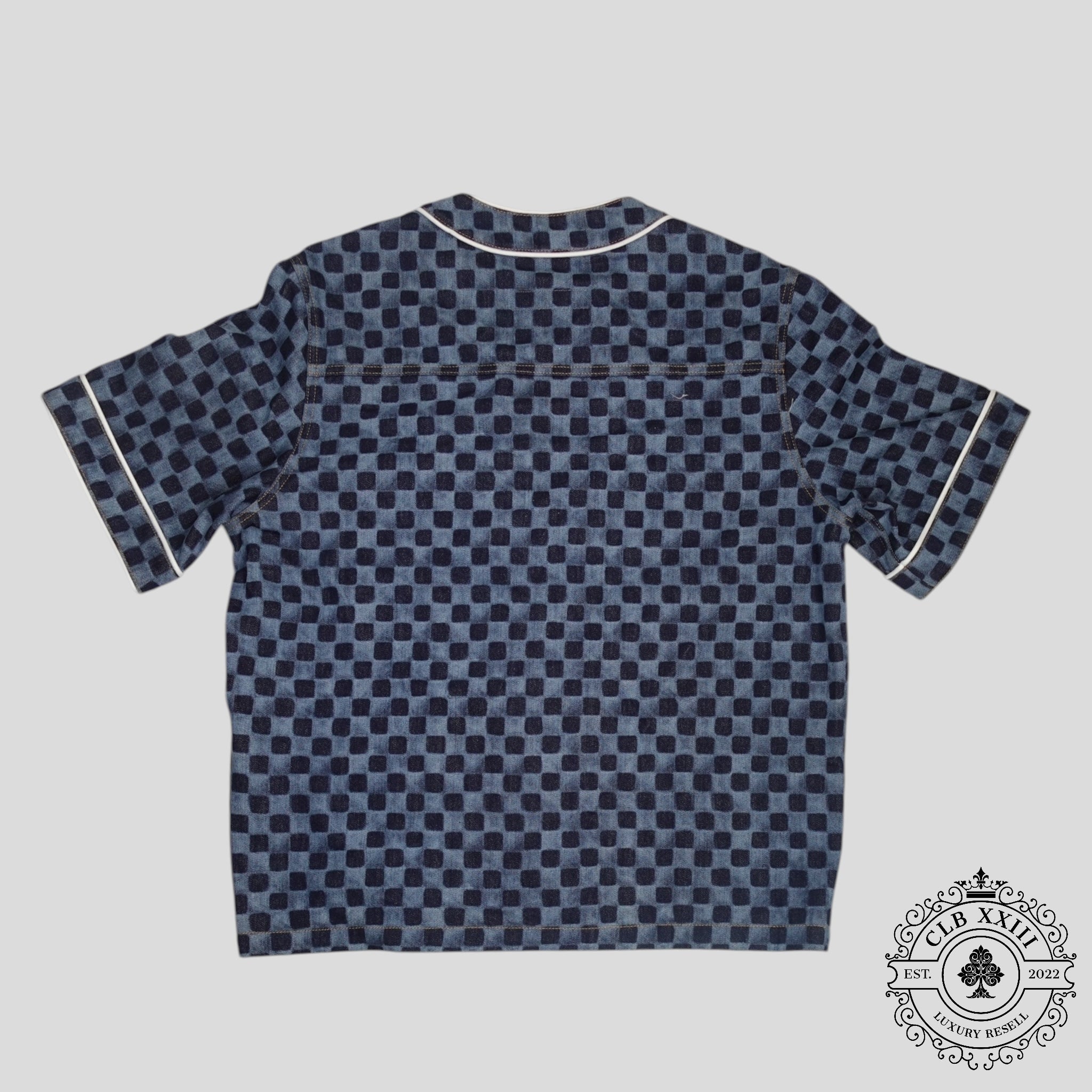 Louis Vuitton Damier Denim Baseball Shirt in Blue