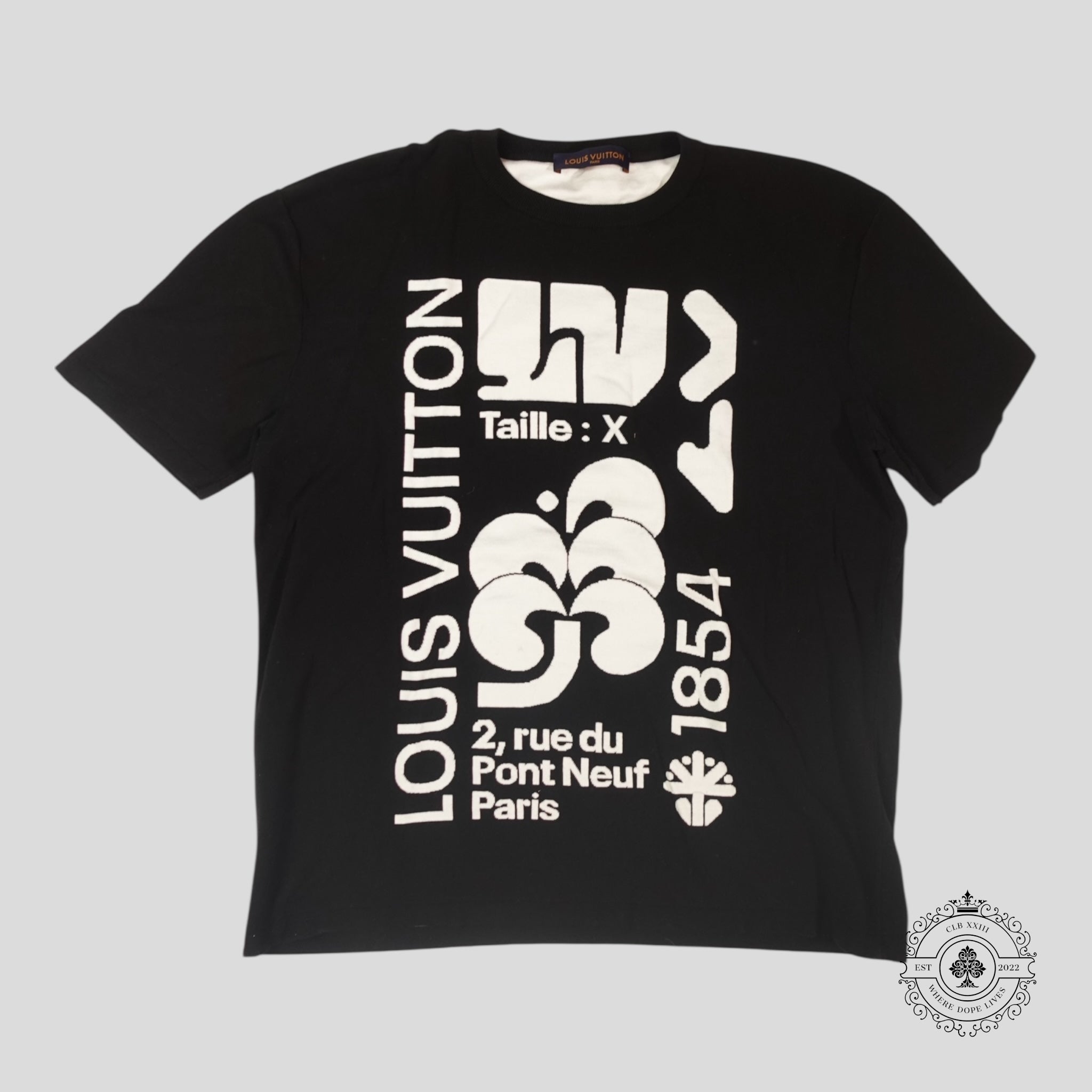 Louis Vuitton Intarsia Graphic Tee in Black