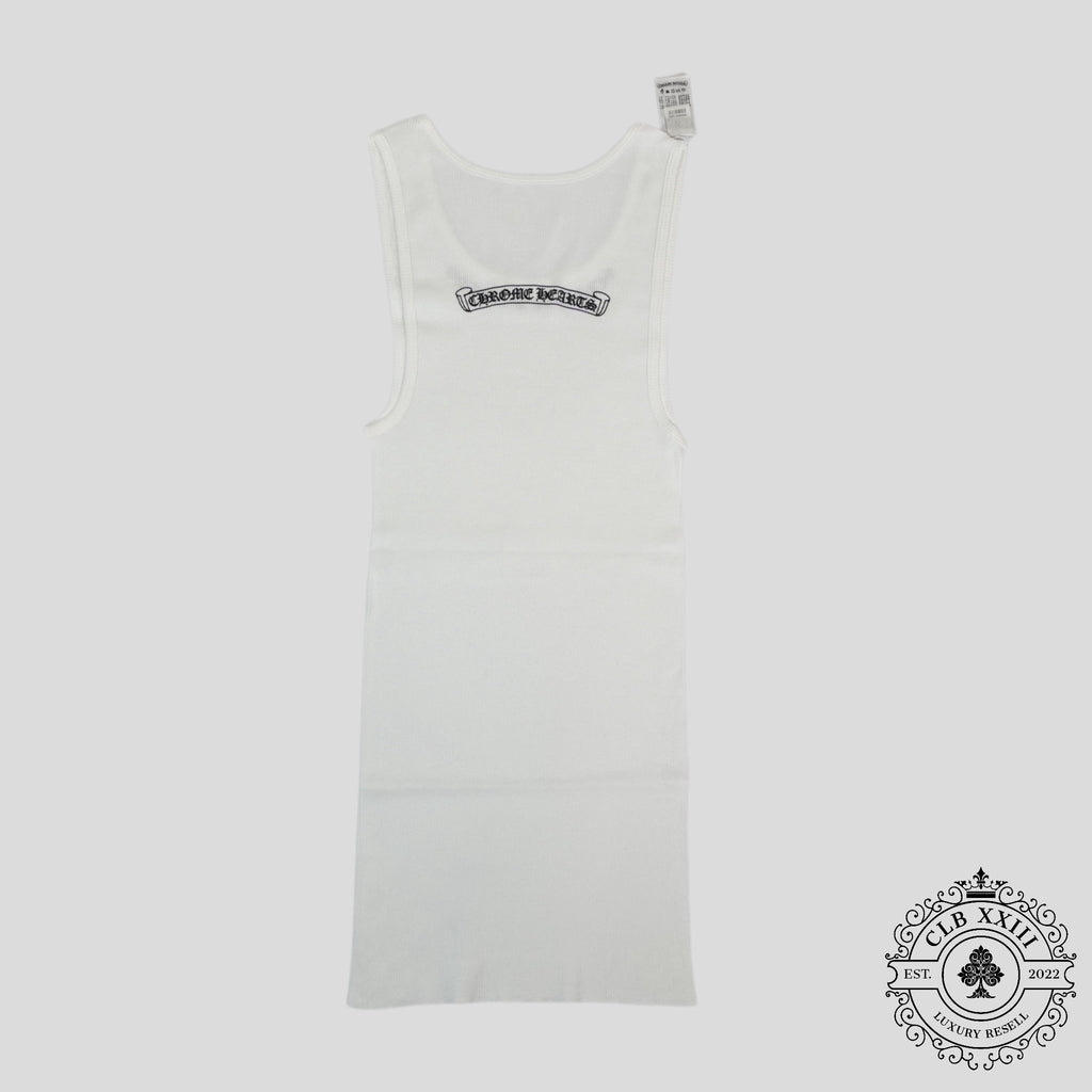 Chrome Hearts Neck Logo Tank Top in White