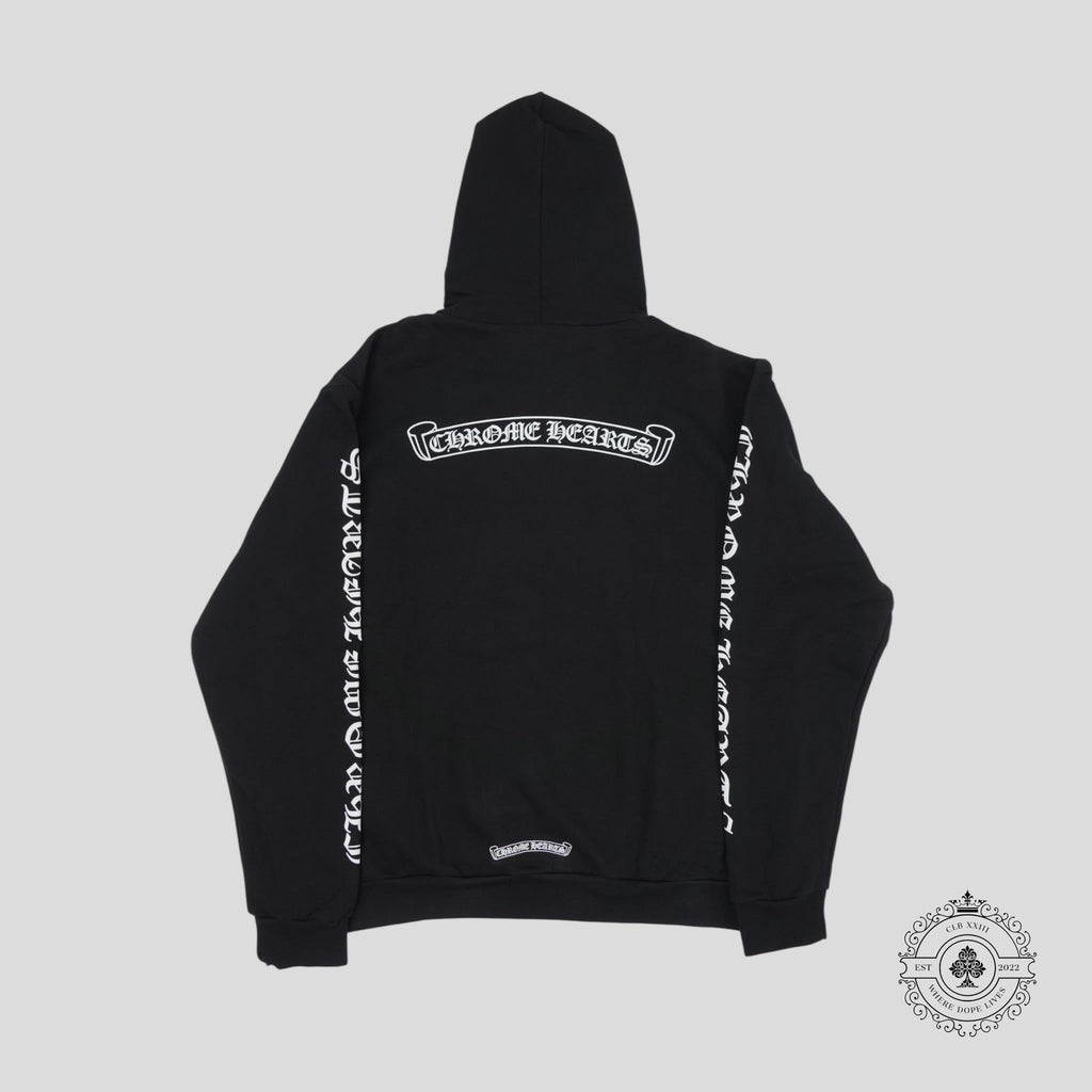 Chrome Hearts Scroll Logo Hoodie in Black