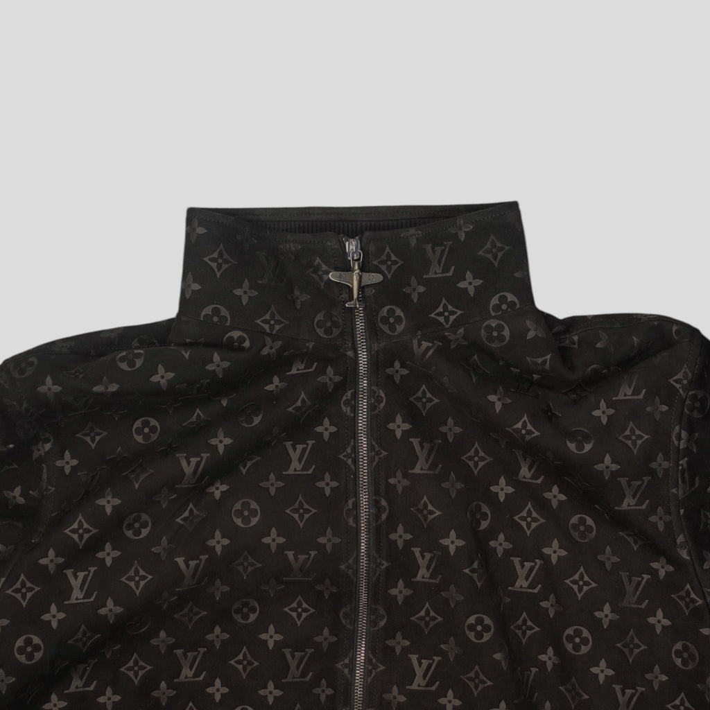 Louis Vuitton Monogram Embossed Tracksuit Jacket in Black