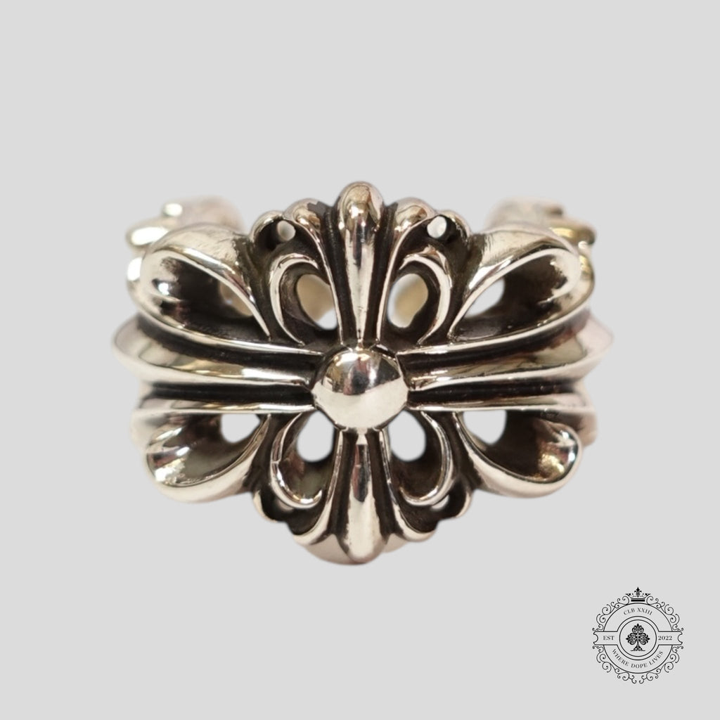 Chrome Hearts Double Floral Ring in Silver