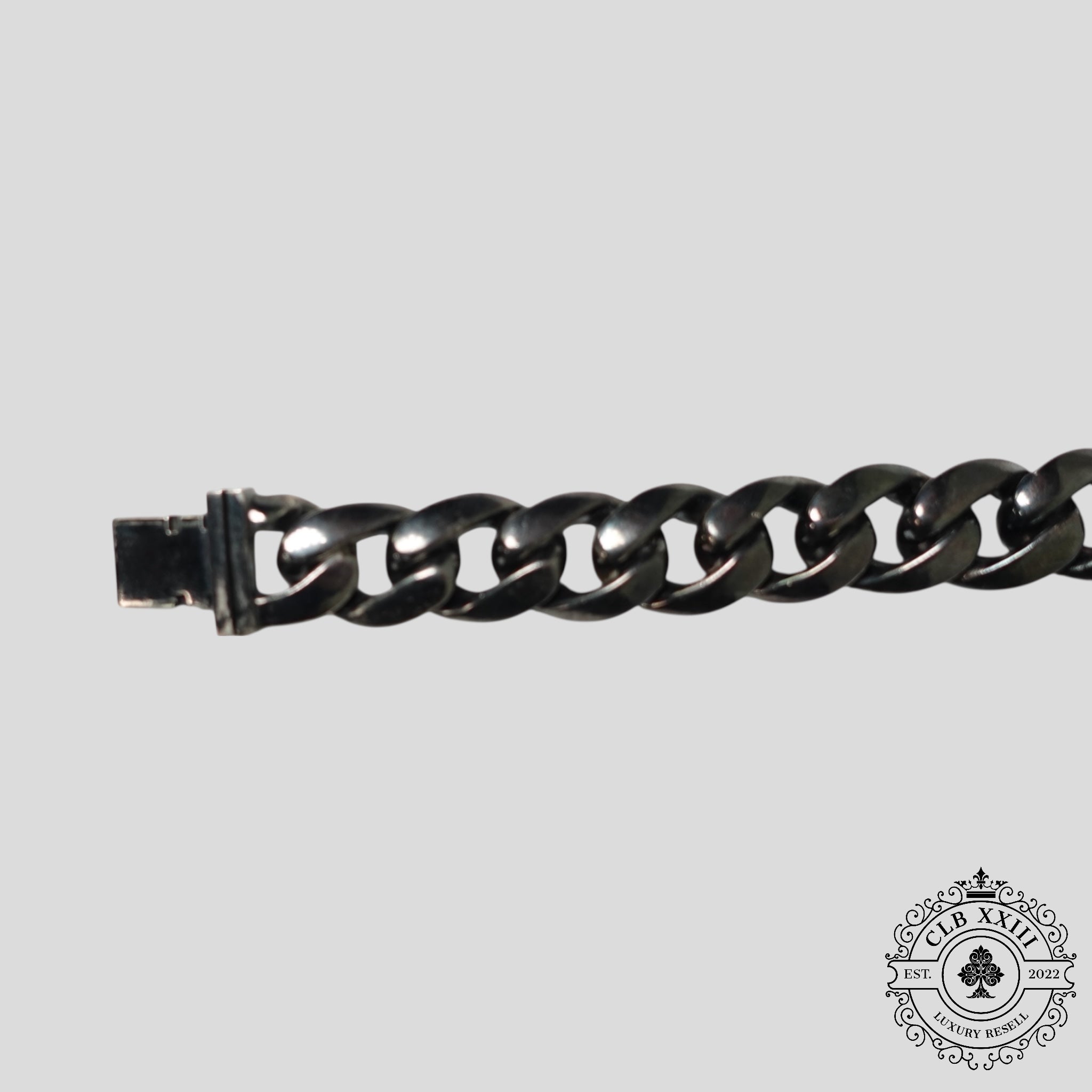 Chrome Hearts Cuban Bracelet in Oxidized Silver