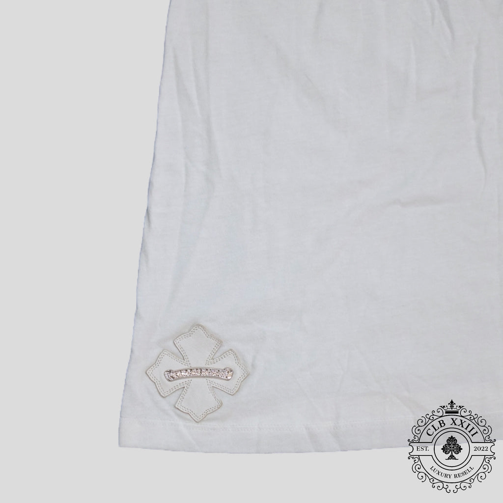 Chrome Hearts Leather Plus Patch Tank Top in White