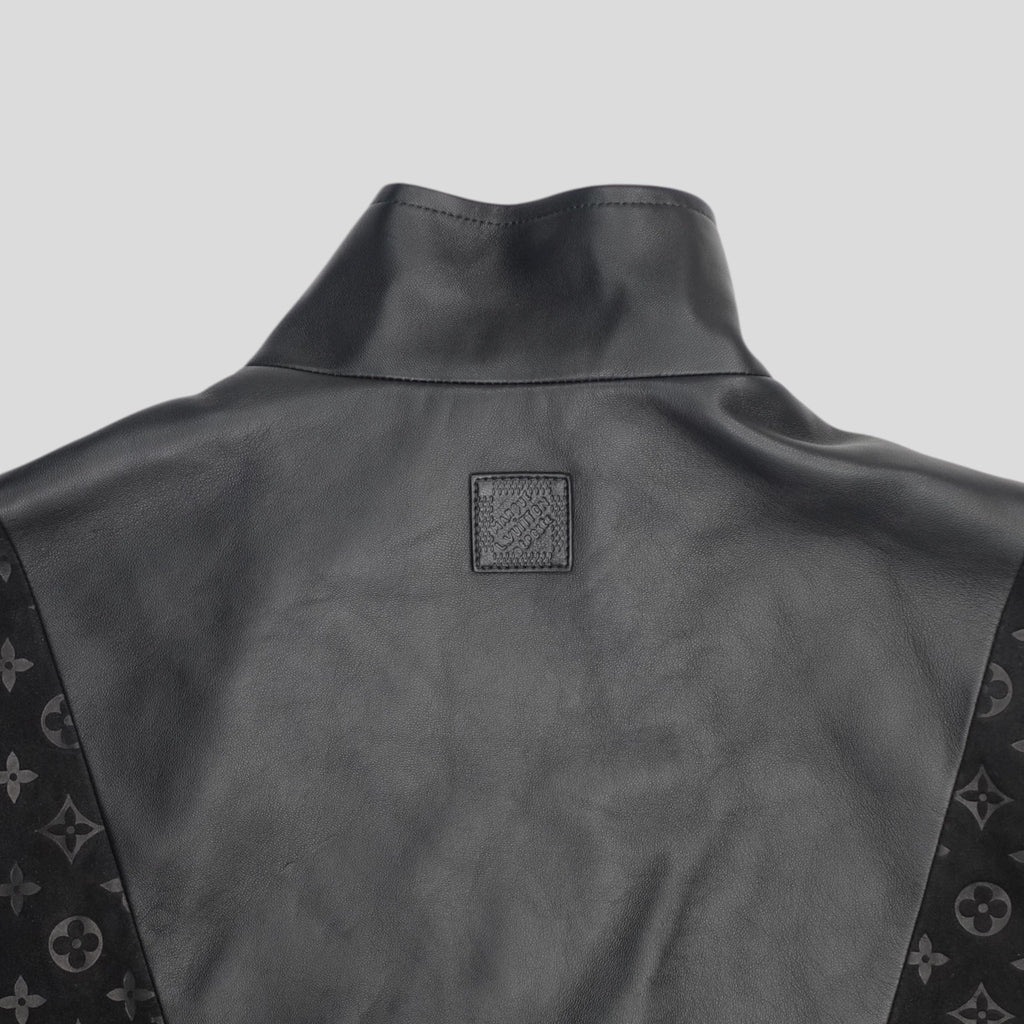 Louis Vuitton Mix Leather Track Top in Black