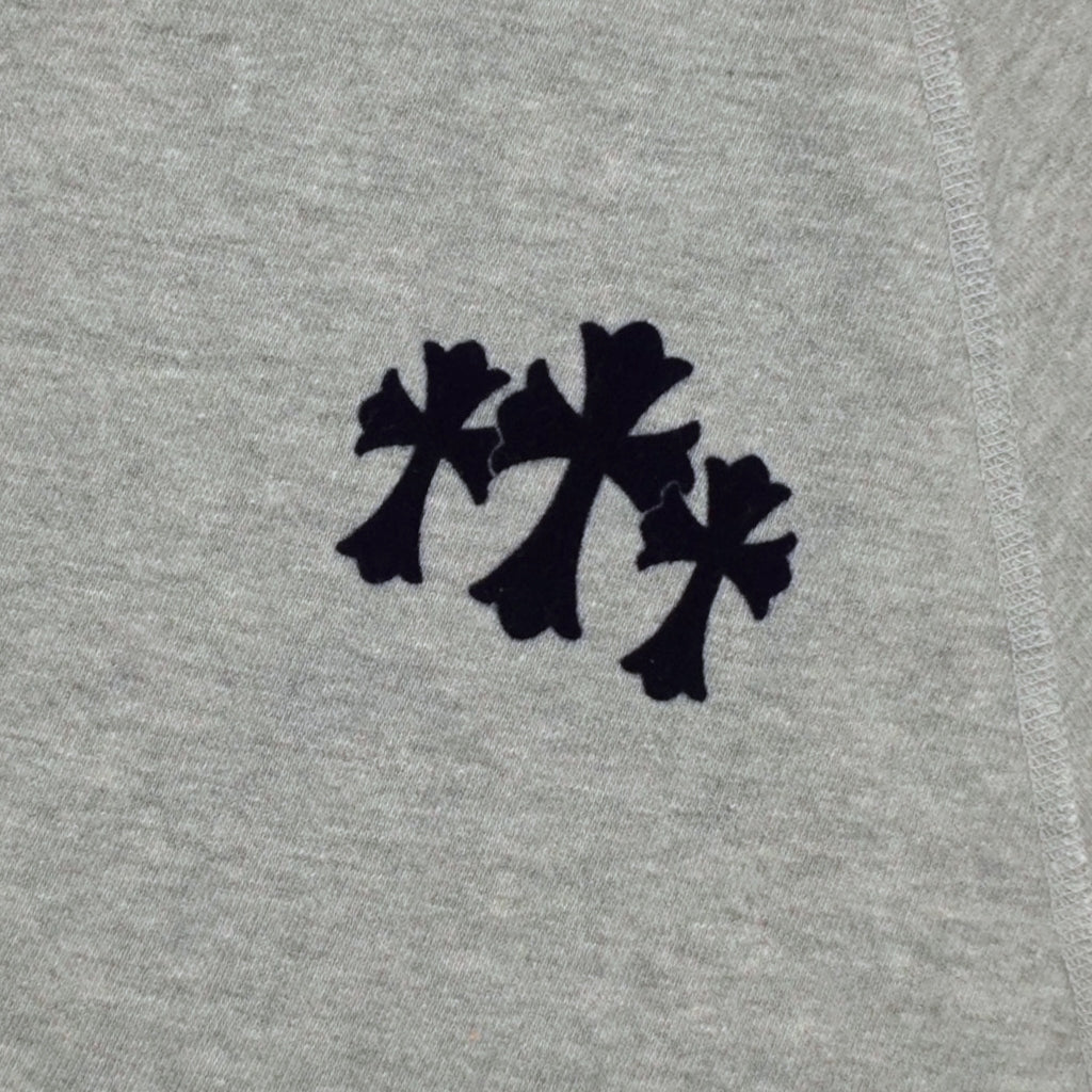 Chrome Hearts Women's Triple Cross CH Flocked Crewneck in Grey