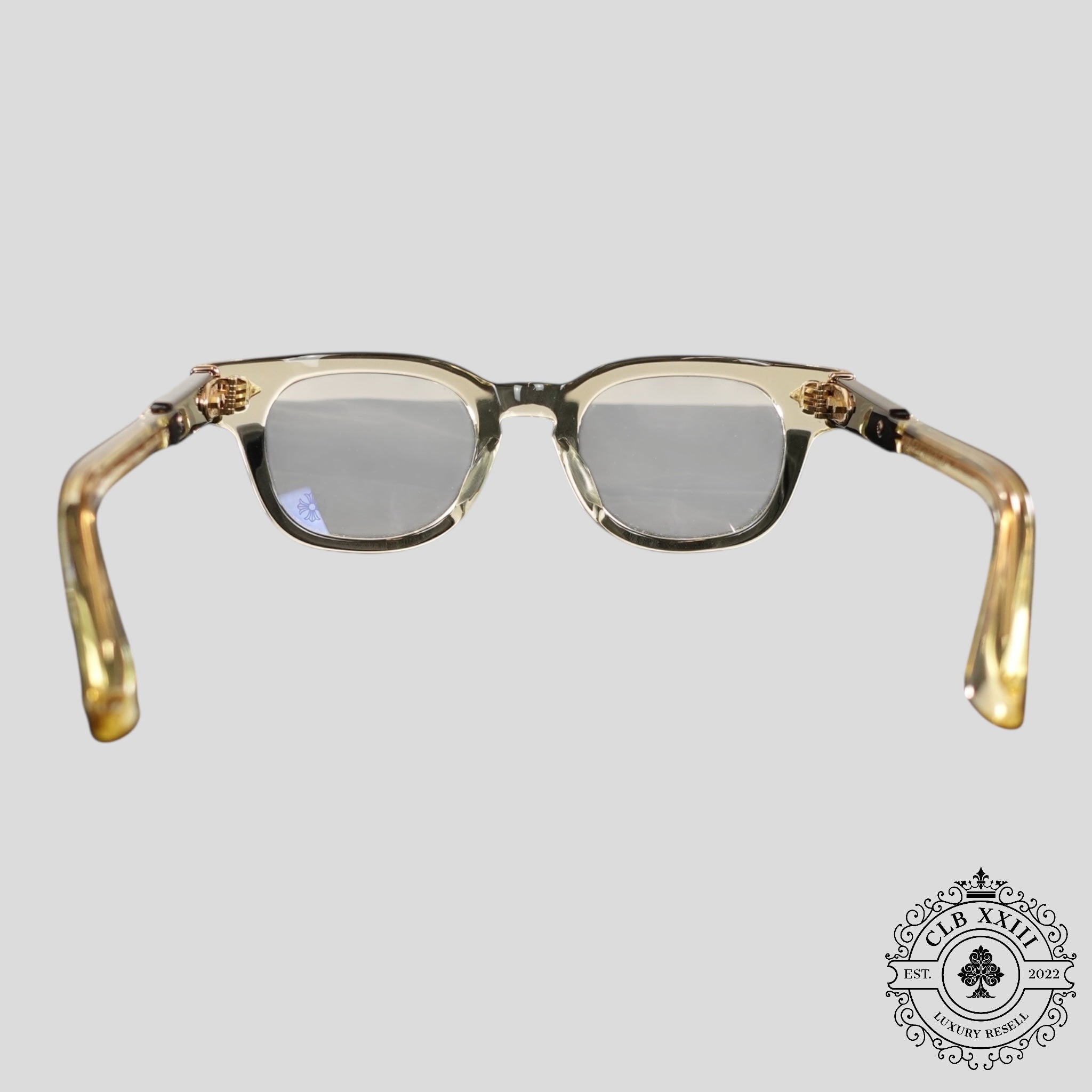 Chrome Hearts Jenna Tail Yea Glasses in Clear/Gold