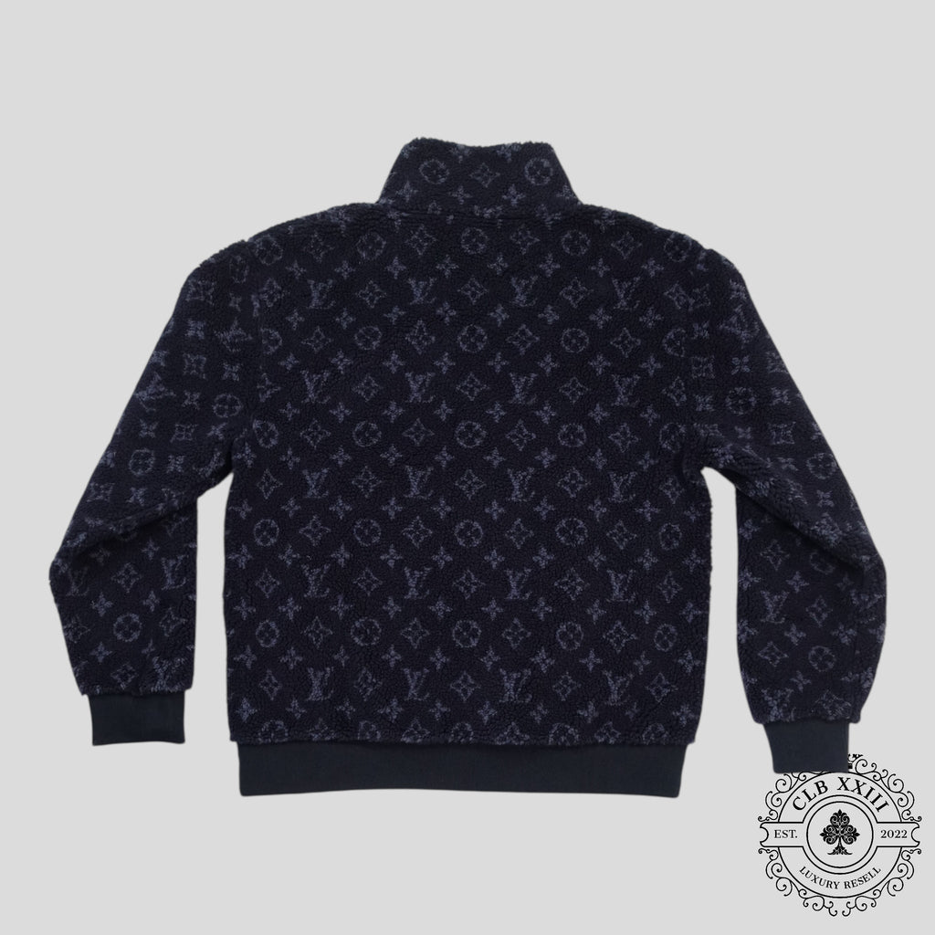 Louis Vuitton Monogram Fleece Jacket in Navy Blue