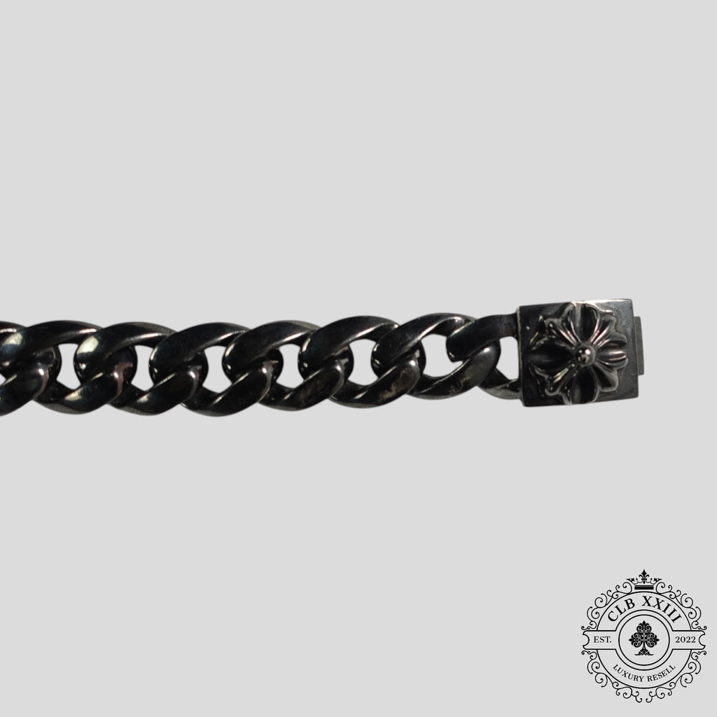 Chrome Hearts Cuban Bracelet in Oxidized Silver