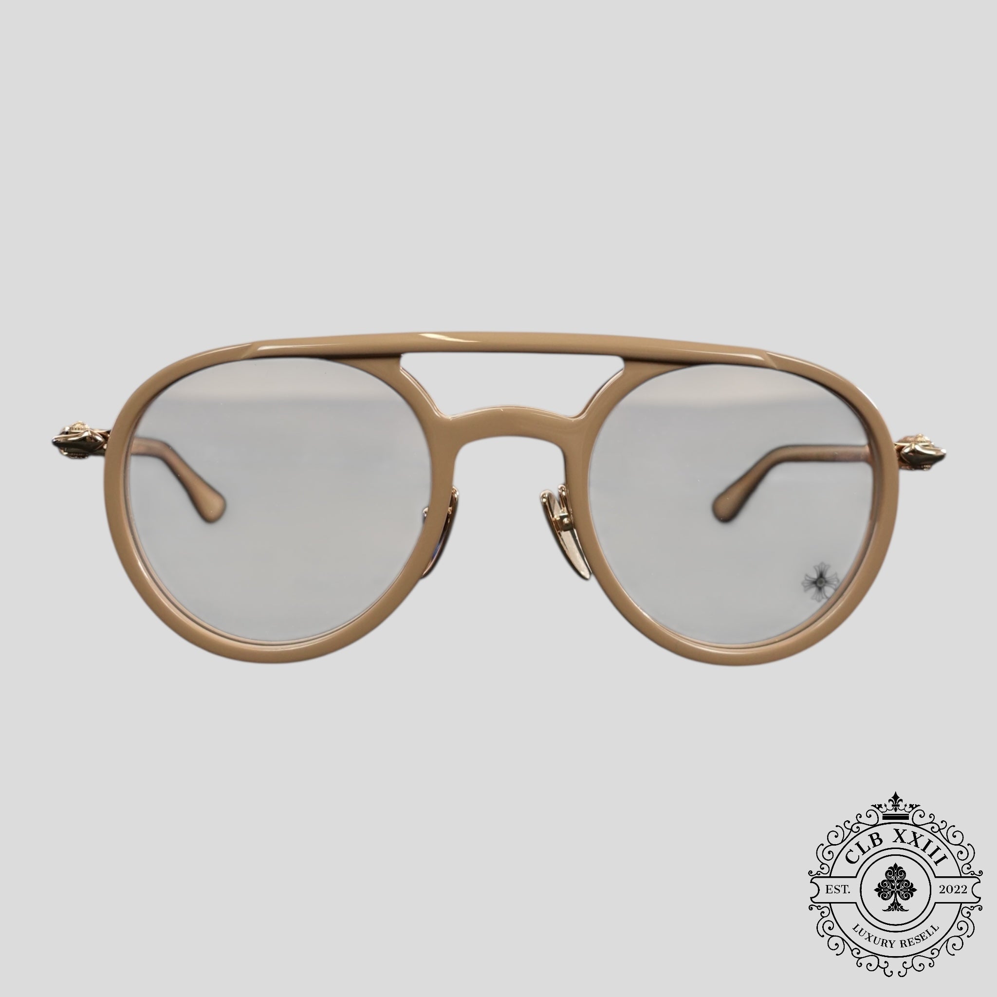 Chrome Hearts Loveboat Glasses in Beige