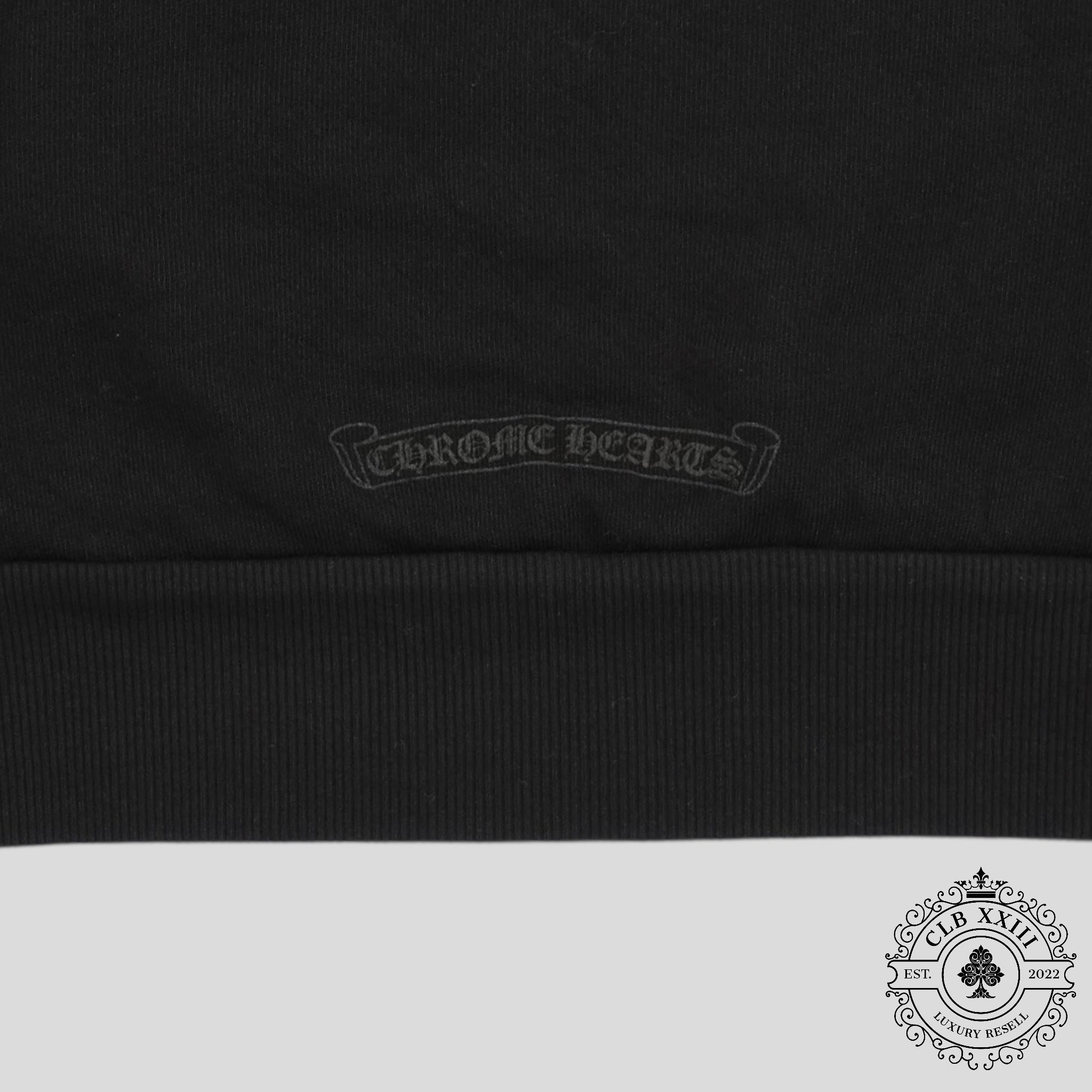 Chrome Hearts Women's Triple Cross CH Flocked Crewneck in Black