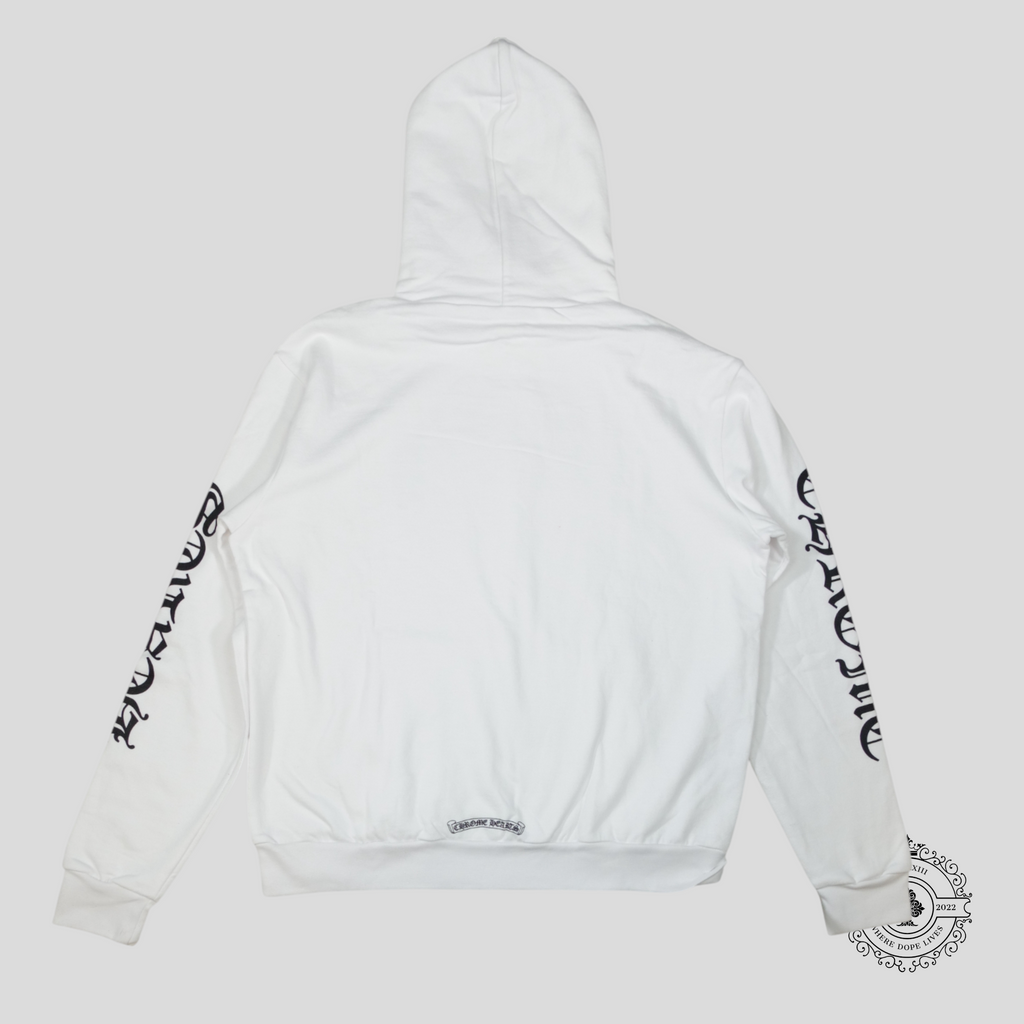 Chrome Hearts Vertical Logo Hoodie in White