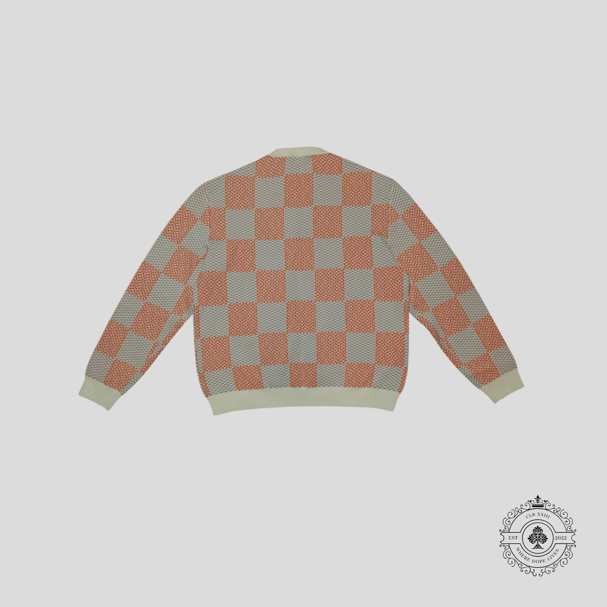 Louis Vuitton Light Damier Tramato Jacquard Pullover in Orange