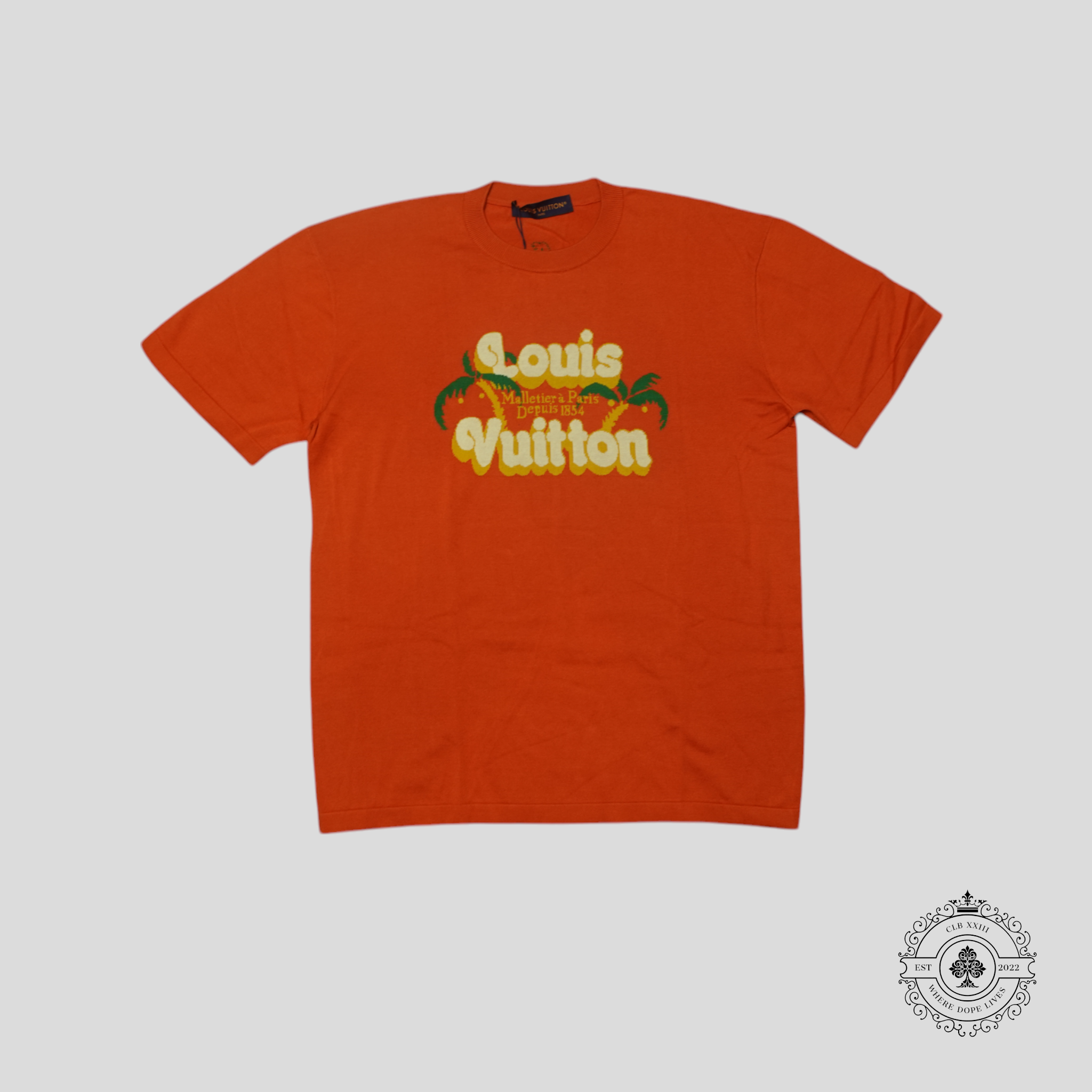 Louis Vuitton Palm Tree Short Sleeve Crewneck in Orange