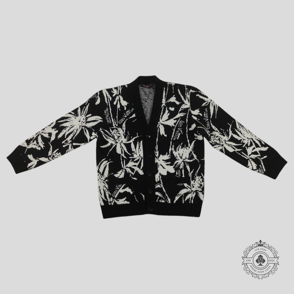Louis Vuitton Thistle Jacquard Cardigan in Black