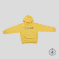 Celine Studded Logo Hoodie in Yellow