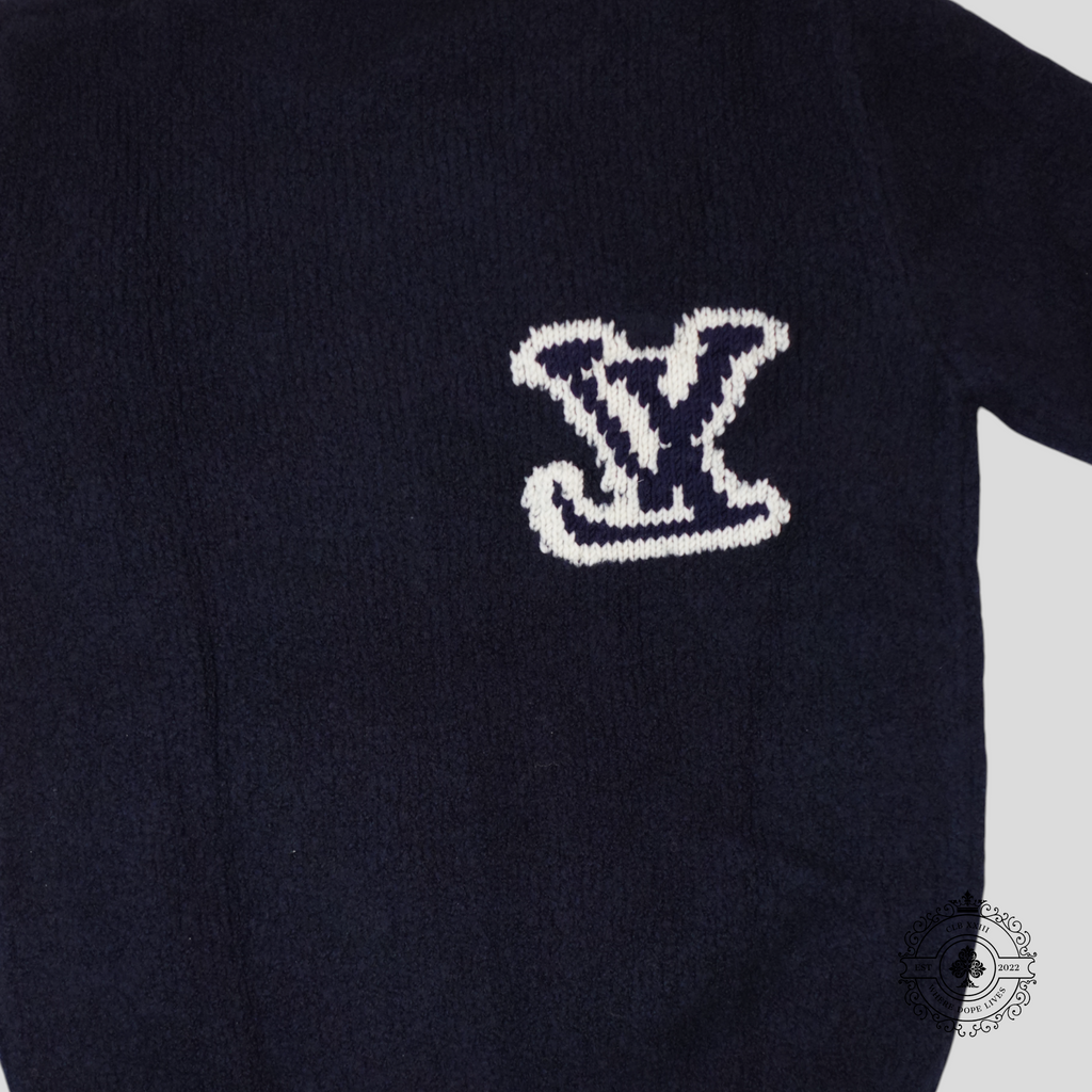 Louis Vuitton LV Intarsia Sweater in Navy Blue