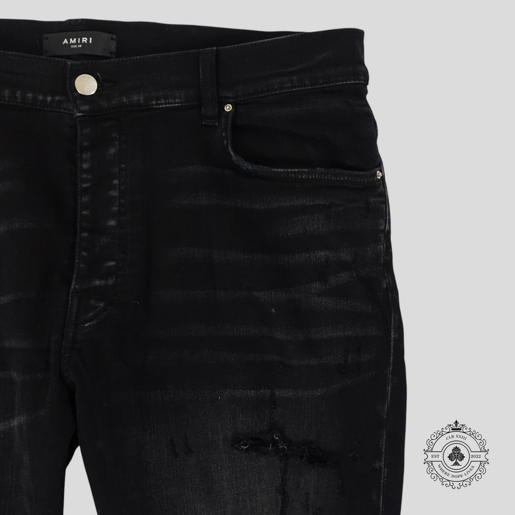 Amiri Core Applique Jeans in Aged Black