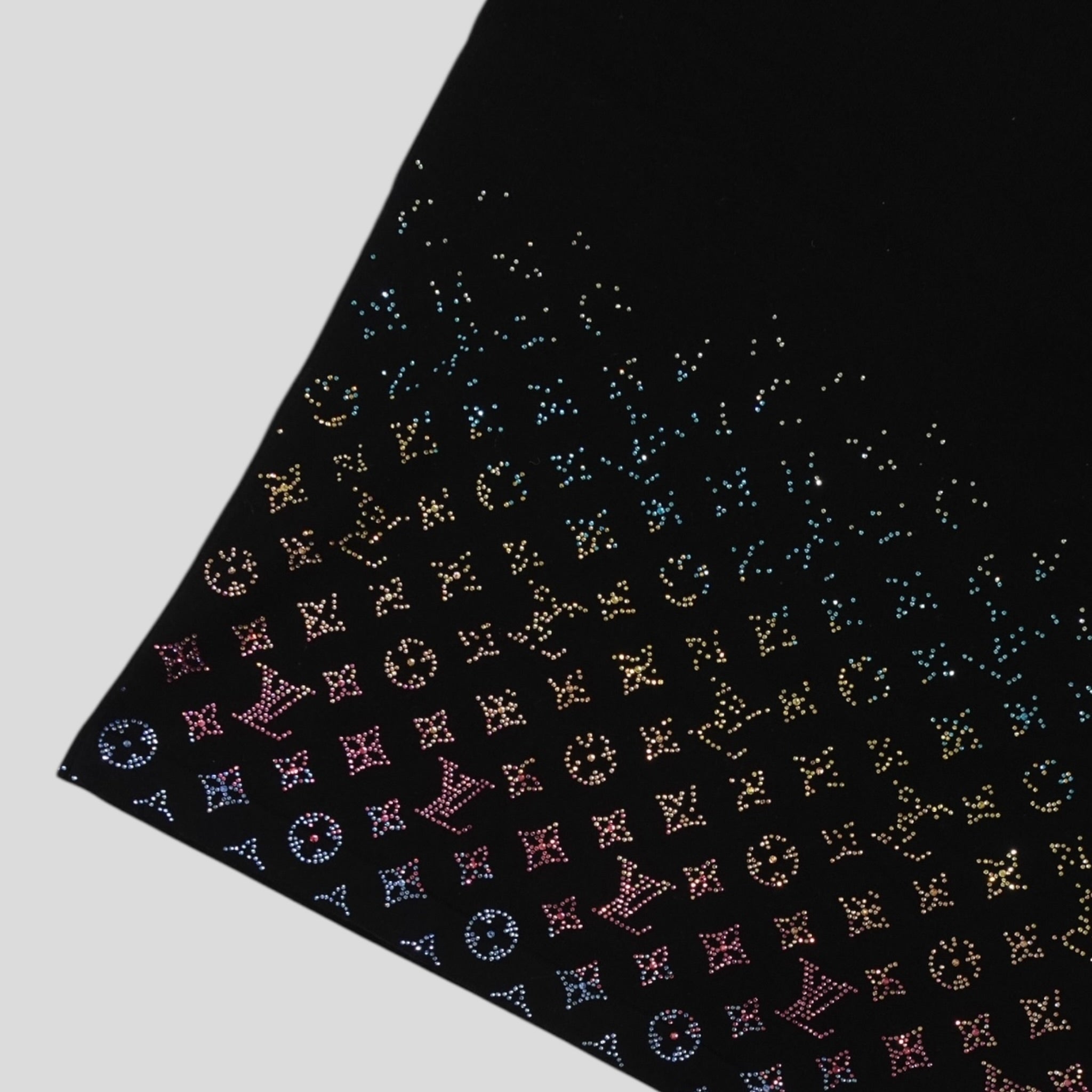 Louis Vuitton Rhinestone Monogram Degrade Tee in Black