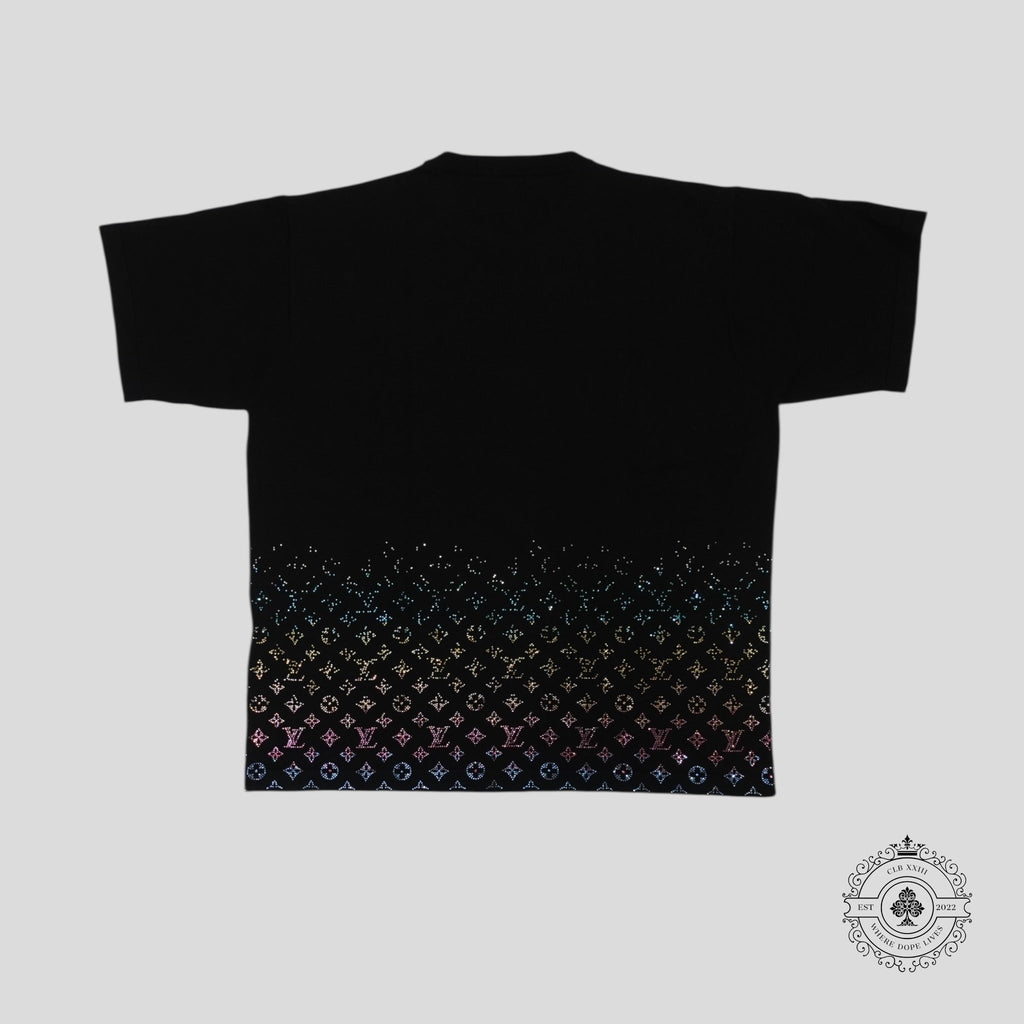 Louis Vuitton Rhinestone Monogram Degrade Tee in Black