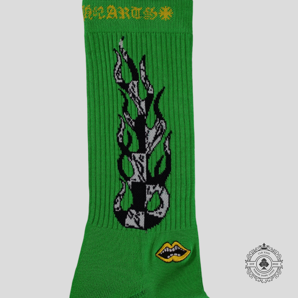 Chrome Hearts 99 Eyes Socks in Green