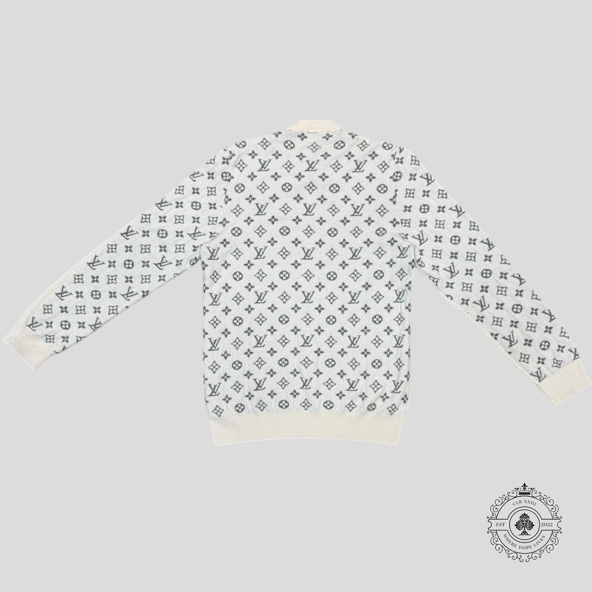 Louis Vuitton Half Monogram Cashmere Sweater in White