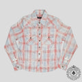 Chrome Hearts Women's Fleur Patch Flannel Shirt in Red/Blue