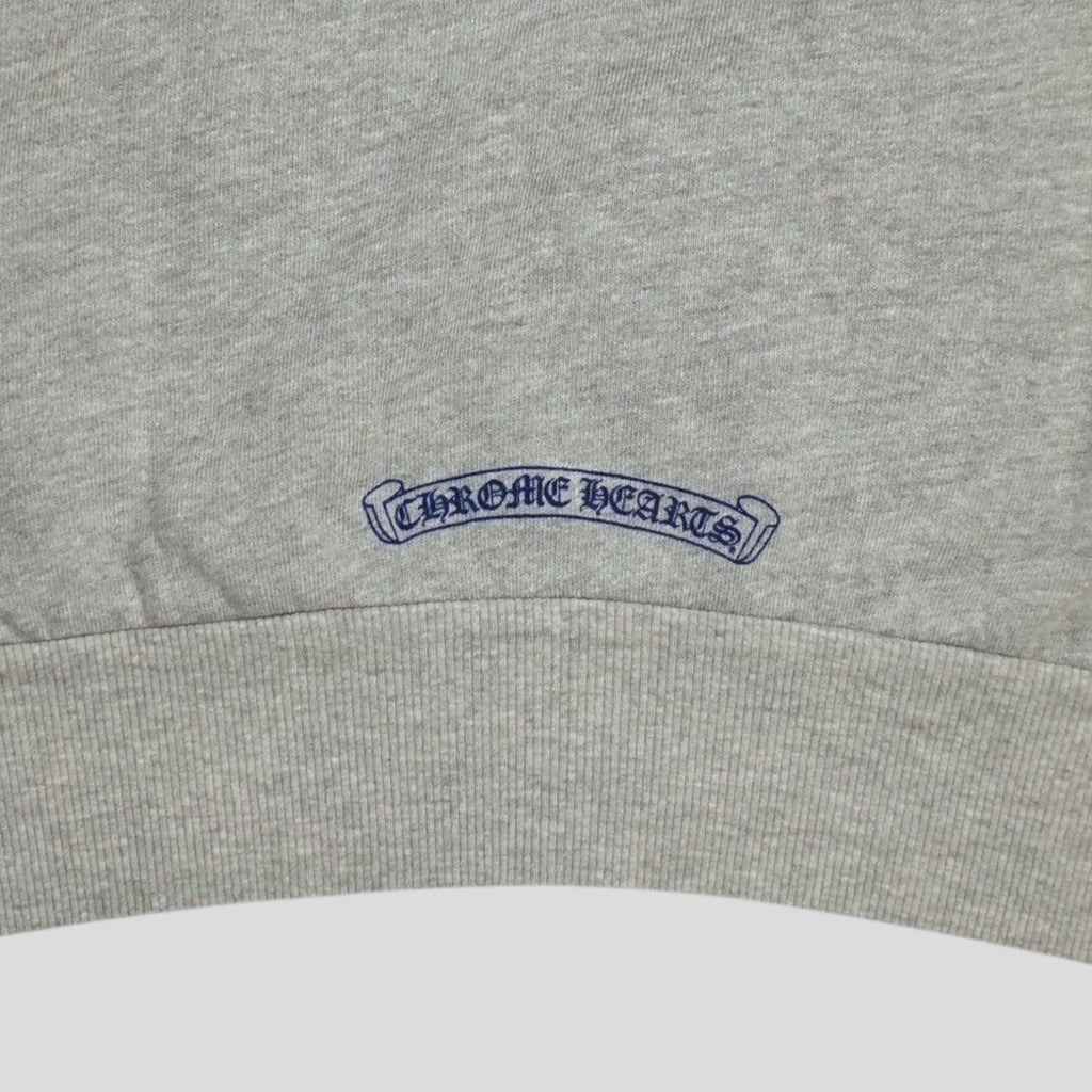 Chrome Hearts Women's Triple Cross CH Flocked Crewneck in Grey