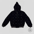 Louis Vuitton Monogram Embellished Shearling Hoodie in Black