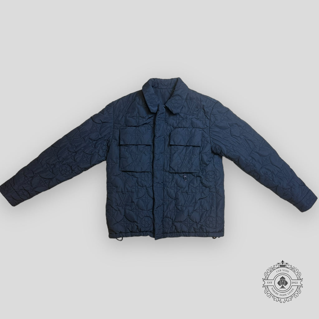 Louis Vuitton Monogram Embossed Padded Jacket in Black