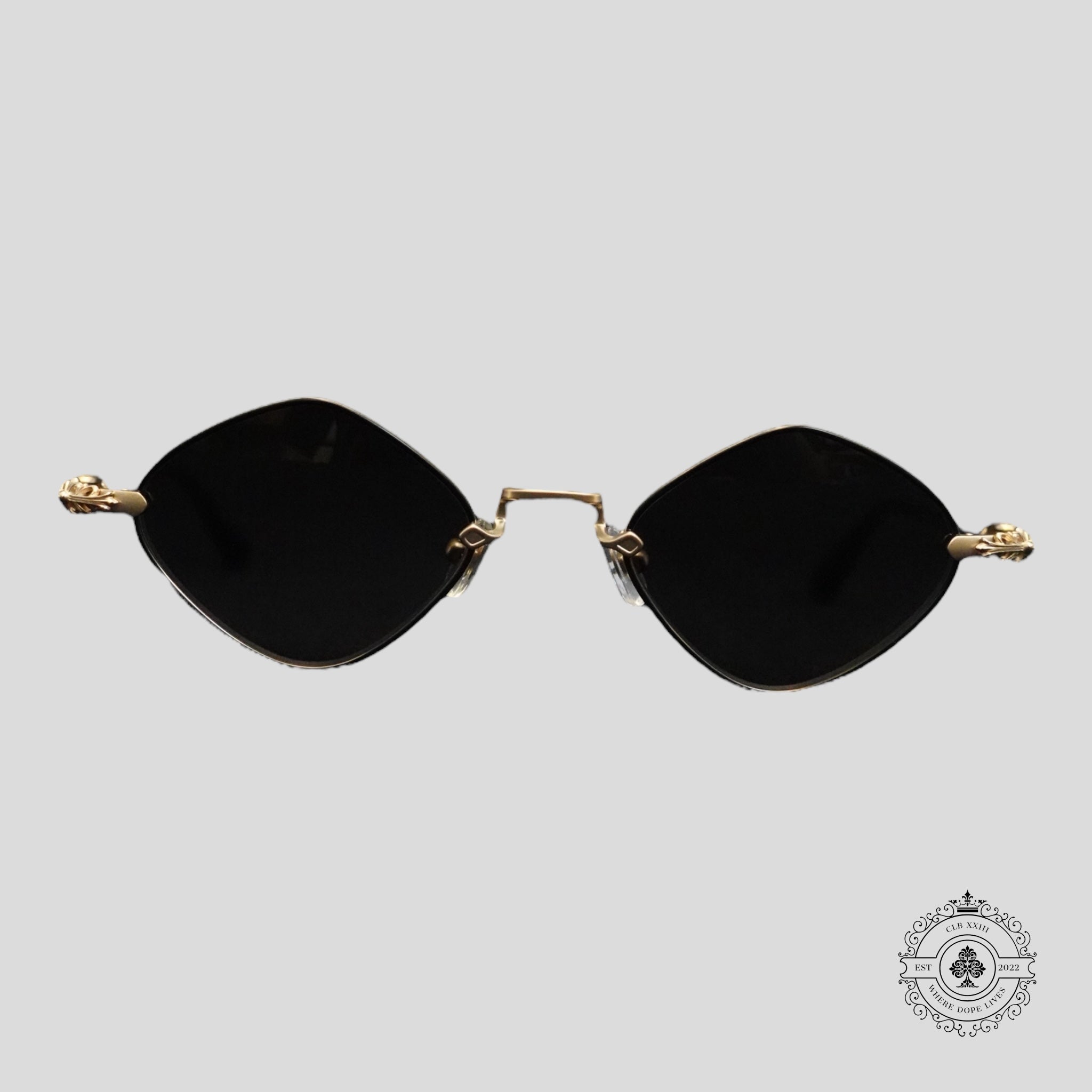 Chrome Hearts Diamond Dog Sunglasses in Black/Gold