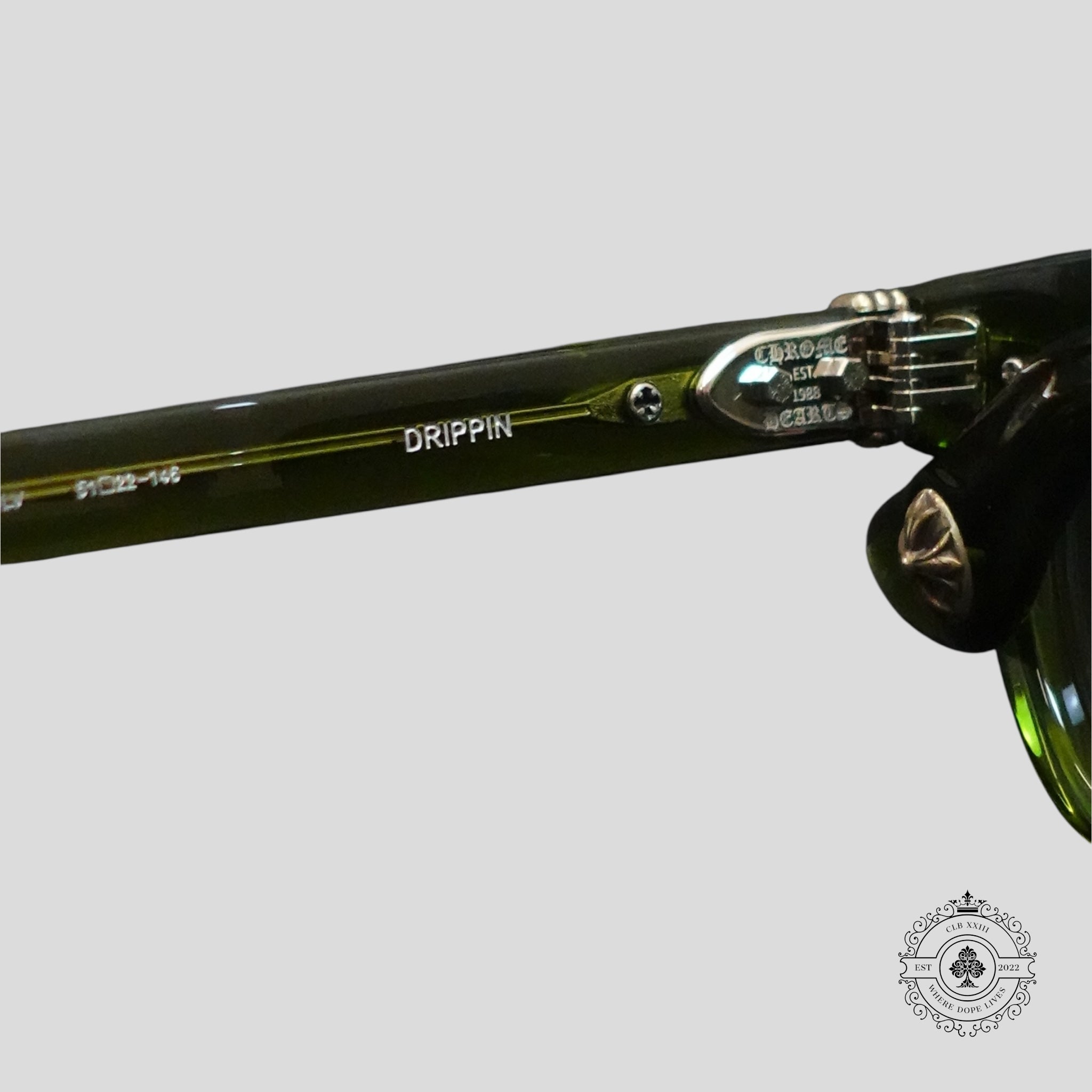 Chrome Hearts Drippin Glasses in Green/Silver
