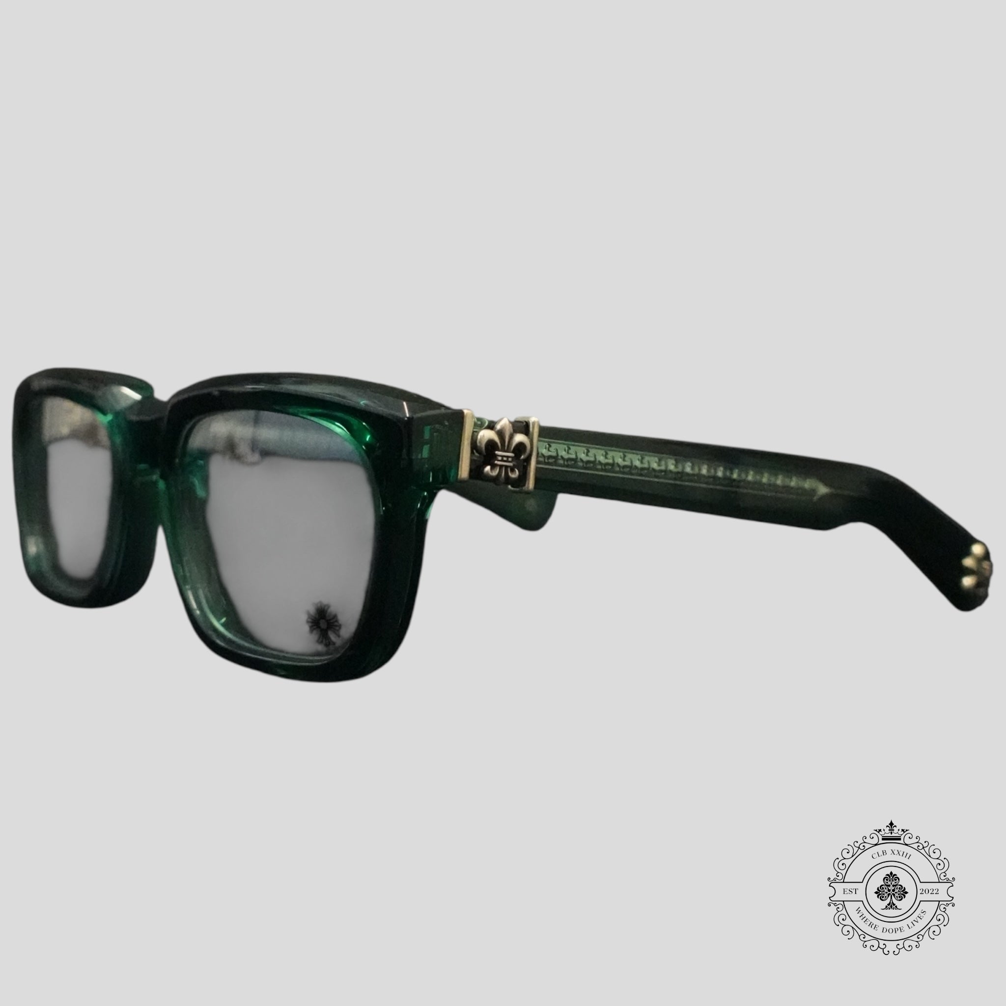 Chrome Hearts "See You In Tea" Sunglasses in Marine Green/Silver